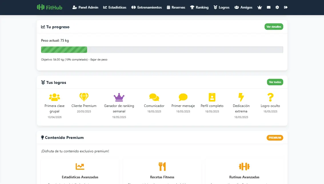 FitHub - Plataforma de gestión y gamificación para gimnasios